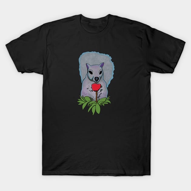 Squirrel with red flower T-Shirt by Olcho Designs